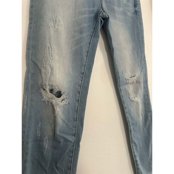 Aqua Women's Embellished Skinny Jeans Size 27 Light Wash Distressed - Picture 5 of 6